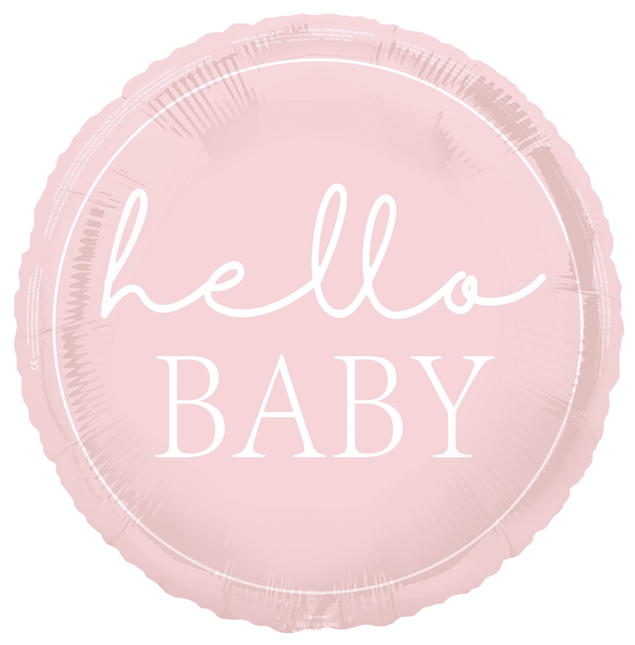 Hello Baby Helium Ballon Roze 45cm van Unique koop je bij Partywinkel
