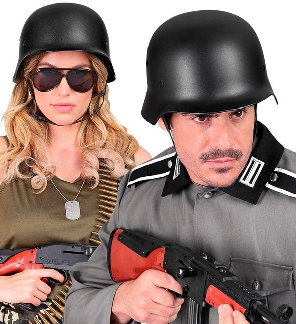 Helm Militair Zwart van Widmann koop je bij Partywinkel