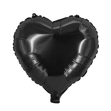 Czarny balon w kształcie serca wypełniony helem, pusty, 45 cm