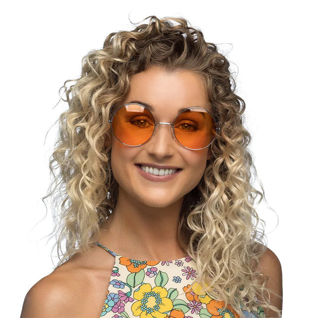Hippie 60S Bril Oranje Xl - Partywinkel - 8712026445643