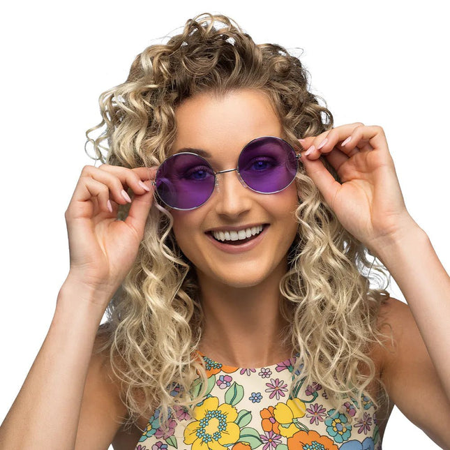 Hippie 60S Bril Paars Xl - Partywinkel - 8712026445650