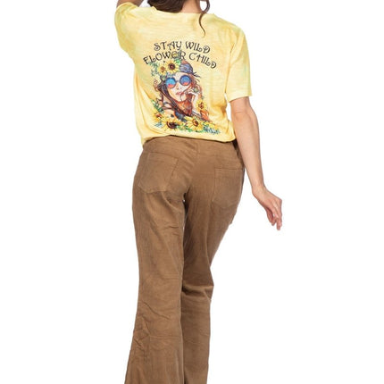 Hippie 60S Broek Bruin Dames van Wilbers & Wilbers koop je bij Partywinkel