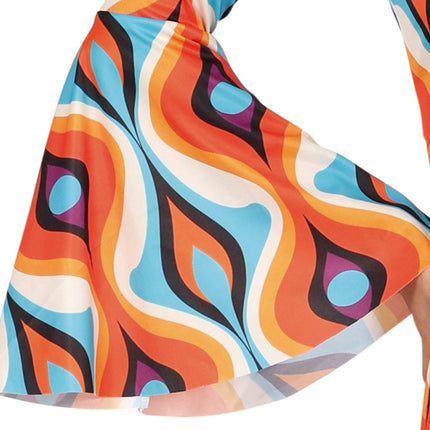 Hippie 60S Kostuum Blauw Oranje Dames - Partywinkel - 8434077860632