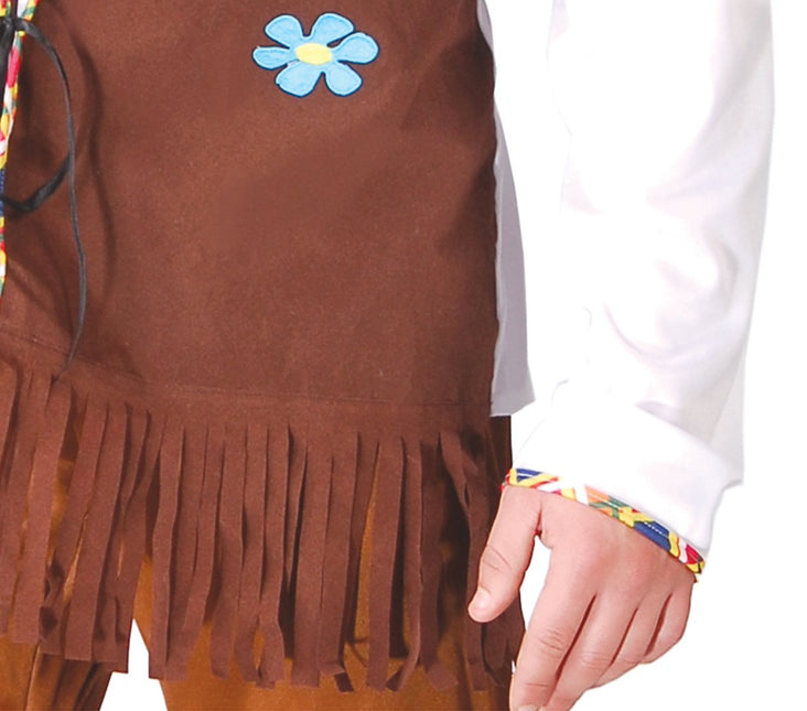 Hippie 60S Kostuum Bruin Wit Heren van Fiestas Guirca koop je bij Partywinkel
