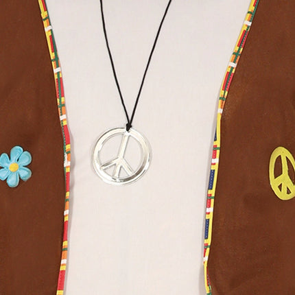 Hippie 60S Kostuum Bruin Wit Heren van Fiestas Guirca koop je bij Partywinkel