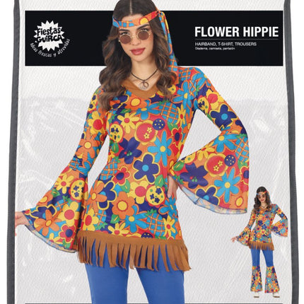 Hippie 60S Kostuum Dames Bloemen 3 delig van Fiestas Guirca koop je bij Partywinkel