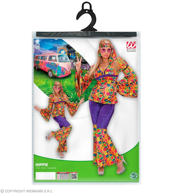 Hippie 60S Kostuum Dames Fluweel - Partywinkel - 8003558732913