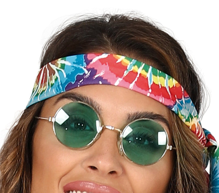 Hippie 60S Kostuum Gekleurd Dames Met Bruin Vest van Fiestas Guirca koop je bij Partywinkel