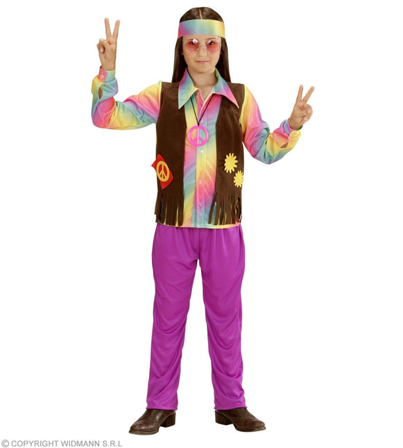 Hippie 60S Kostuum Jongen 4 delig - Partywinkel - 8003558733460
