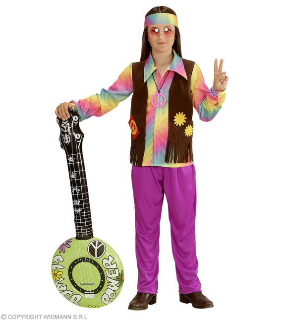 Hippie 60S Kostuum Jongen 4 delig - Partywinkel - 8003558733460