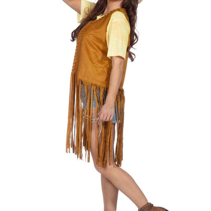 Hippie 60S Vest Dames Lang van Wilbers & Wilbers koop je bij Partywinkel