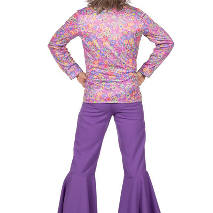 Hippie Blouse Bloemen Paars van Wilbers & Wilbers koop je bij Partywinkel