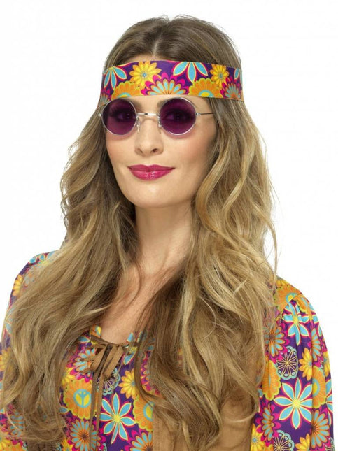 Hippie Bril Paars van Smiffys koop je bij Partywinkel
