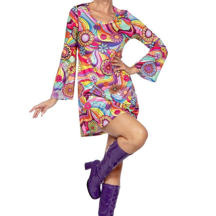 Hippie jurkje roze bloemen van Wilbers & Wilbers koop je bij Partywinkel
