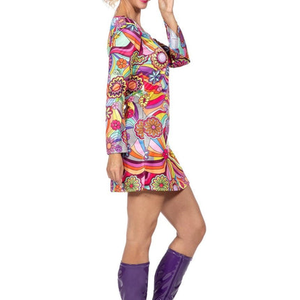 Hippie jurkje roze bloemen van Wilbers & Wilbers koop je bij Partywinkel