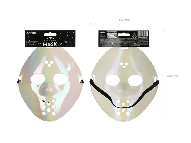 Hockey mask, 20x24cm, white van Partydeco koop je bij Partywinkel