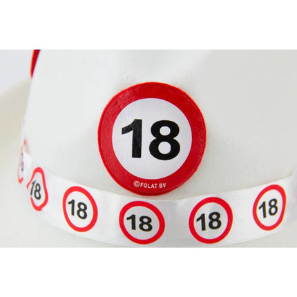 Hoed 18 Jaar Verkeersbord van Folat koop je bij Partywinkel