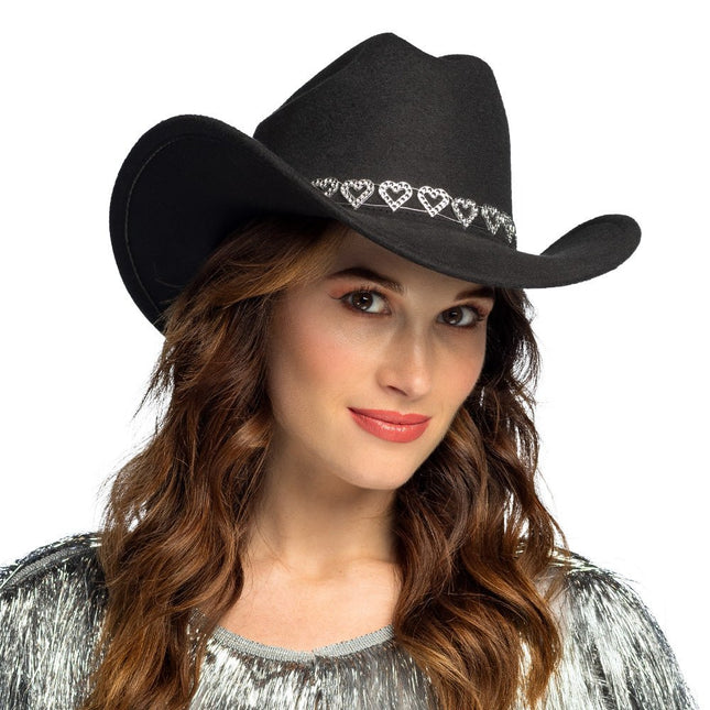 Hoed cowboy Jamie zwart van Boland koop je bij Partywinkel