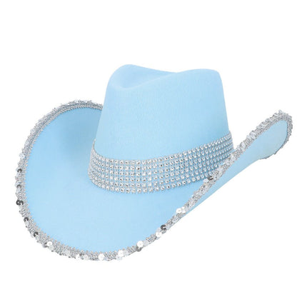 Hoed cowboy Spark lichtblauw van Boland koop je bij Partywinkel