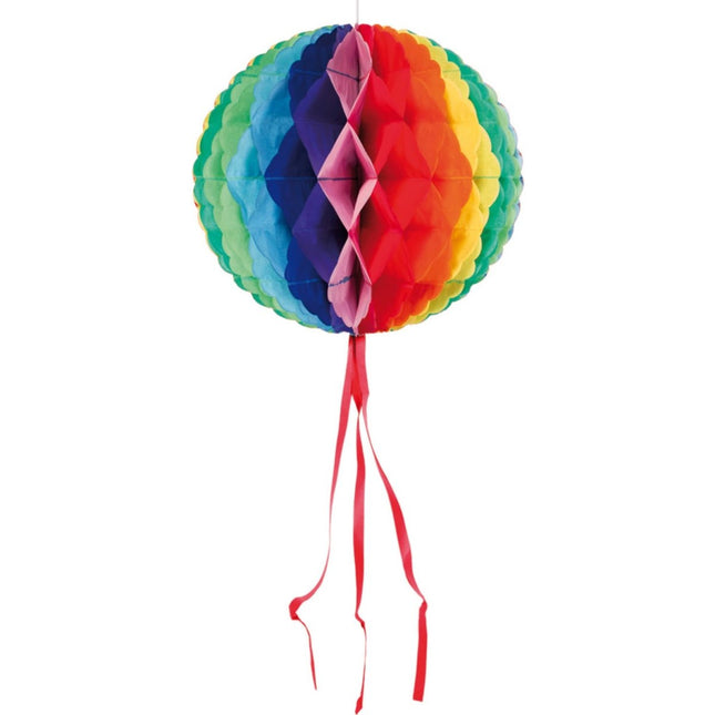 Honeycomb Bal Gekleurd 30cm van Folat koop je bij Partywinkel