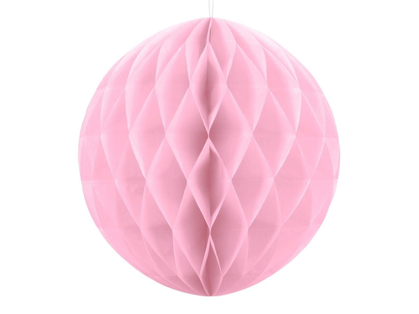 Honeycomb Bal Lichtroze 40cm van Partydeco koop je bij Partywinkel