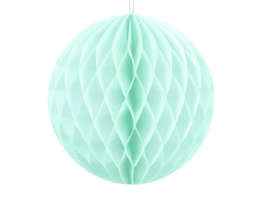 Honeycomb Bal Mintgroen 10cm van Partydeco koop je bij Partywinkel