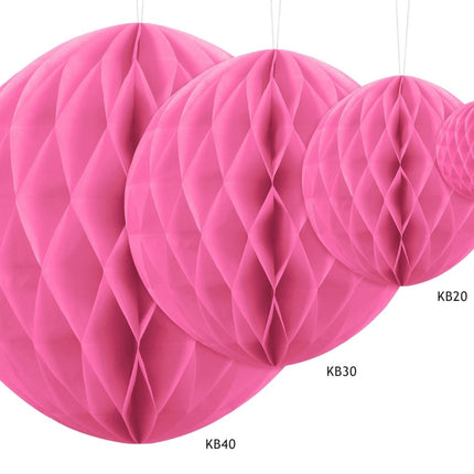 Honeycomb Bal Roze 40cm van Partydeco koop je bij Partywinkel