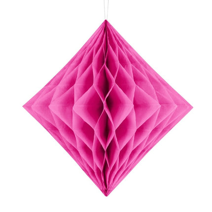 Honeycomb Diamant Fuchsia 20cm van Partydeco koop je bij Partywinkel