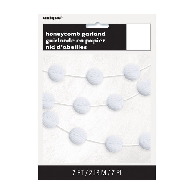 Honeycomb Slinger Wit 2,2m van Unique koop je bij Partywinkel