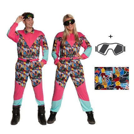 Kombinezon narciarski z lat 80. z goglami Vintage Freestyle