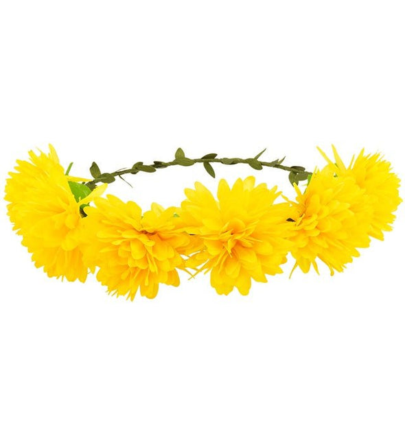 Hoofdband Bloemen Geel van Widmann koop je bij Partywinkel