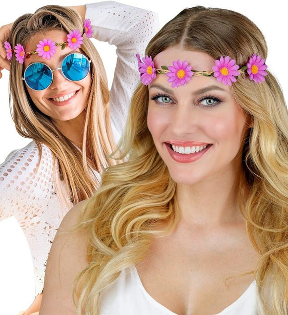 Hoofdband Bloemen Paars van Widmann koop je bij Partywinkel