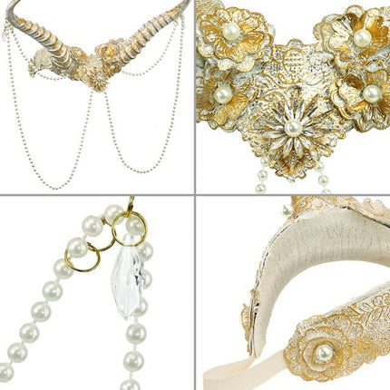 Hoofdbedekking hoorn wit goud van Widmann koop je bij Partywinkel