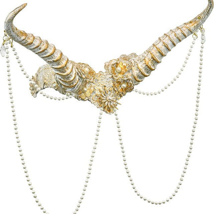 Hoofdbedekking hoorn wit goud van Widmann koop je bij Partywinkel