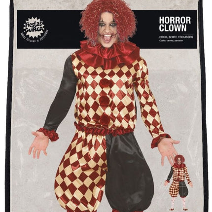 Horror Clown Halloween Kostuum Heren Rood van Fiestas Guirca koop je bij Partywinkel