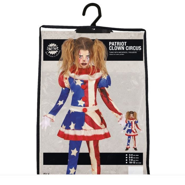 Horror Clown Halloween Kostuum Meisje Blauw Rood van Fiestas Guirca koop je bij Partywinkel
