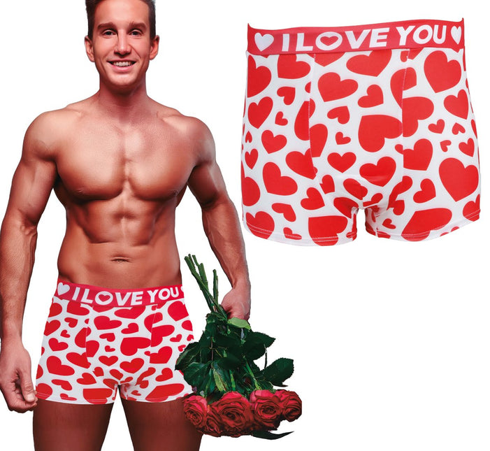 I Love You Onderbroek Rood Wit Hartjes van Fiestas Guirca koop je bij Partywinkel
