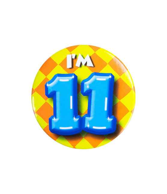I'm 11 Button 11 Jaar 5,5cm van Paper Dreams koop je bij Partywinkel