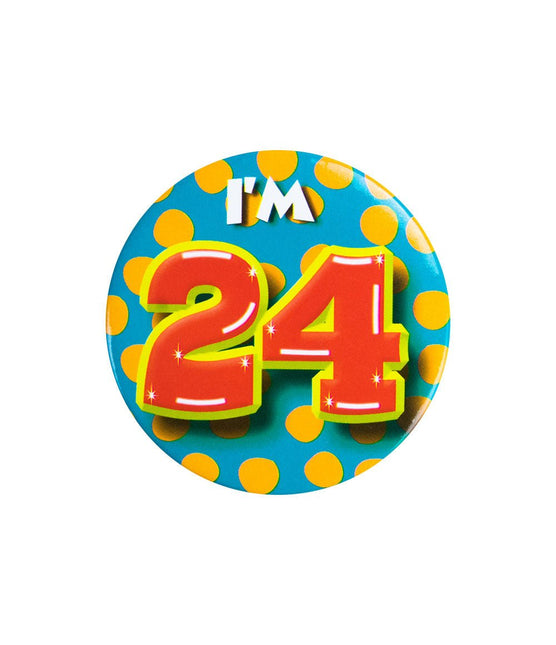I'm 24 Button 24 Jaar 5,5cm van Paper Dreams koop je bij Partywinkel