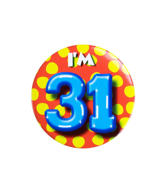 I'm 31 Button 31 Jaar 5,5cm van Paper Dreams koop je bij Partywinkel