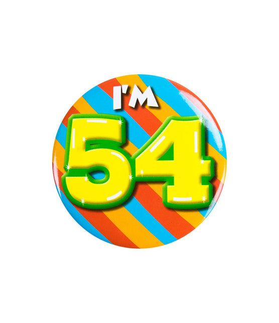 I'm 54 Button 54 Jaar 5,5cm van Paper Dreams koop je bij Partywinkel
