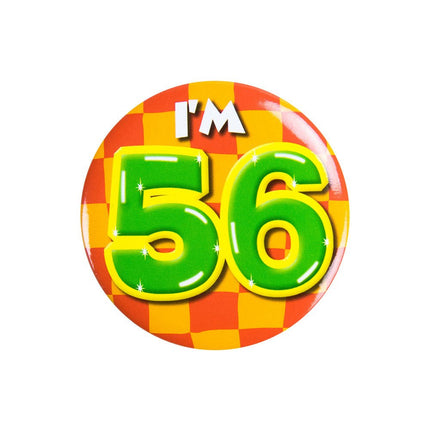 I'm 56 Button 56 Jaar 5,5cm van Paper Dreams koop je bij Partywinkel