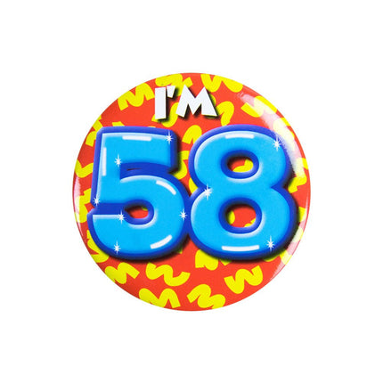 I'm 58 Button 58 Jaar 5,5cm van Paper Dreams koop je bij Partywinkel