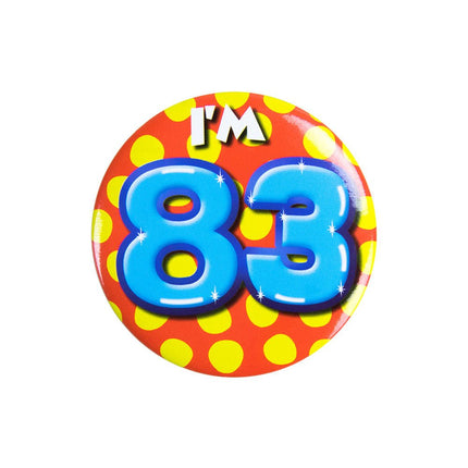 I'm 83 Button 83 Jaar 5,5cm van Paper Dreams koop je bij Partywinkel