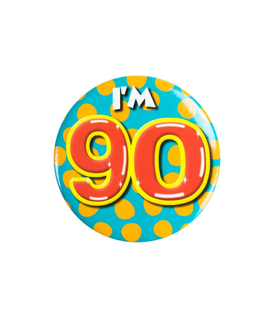 I'm 90 Button 90 Jaar 5,5cm van Paper Dreams koop je bij Partywinkel