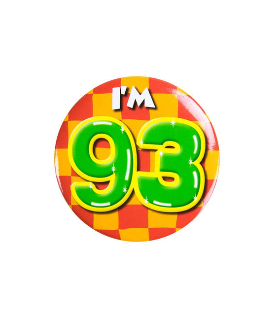 I'm 93 Button 93 Jaar 5,5cm van Paper Dreams koop je bij Partywinkel