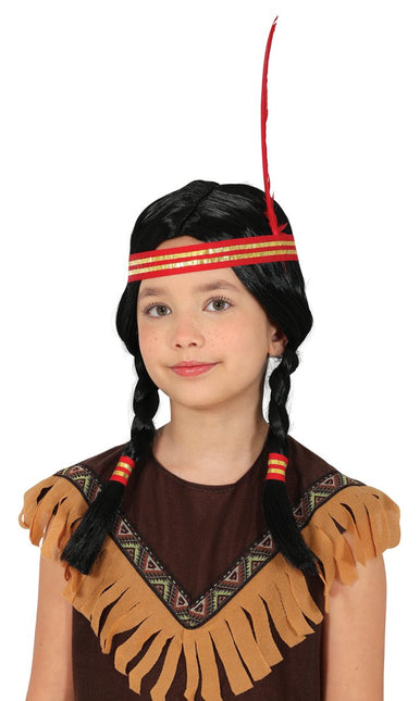 Indiaan Pruik Kind - Partywinkel - 8434077480946