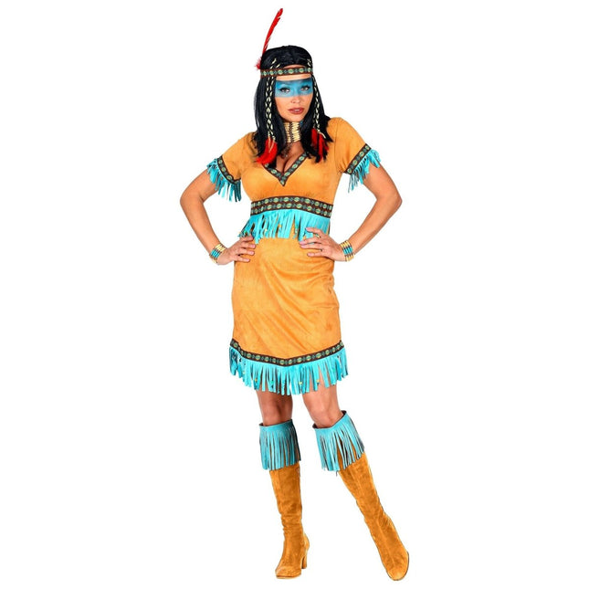 Indiaanse Jurk Bruin Blauw Dames 2 delig van Widmann koop je bij Partywinkel