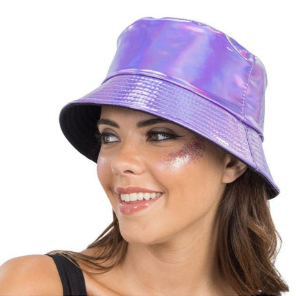 Iriserende Paarse Vissershoed One Size van CHAKS koop je bij Partywinkel