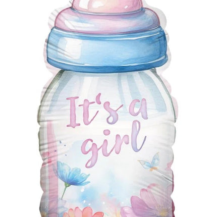 It'S A Girl Helium Ballon Fles Leeg 78cm van VDV Benefit koop je bij Partywinkel